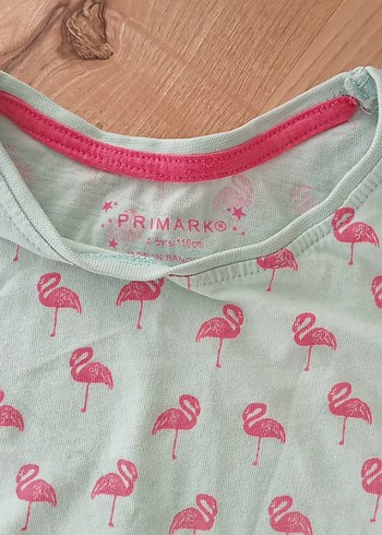 Kız Çocuk Pembe Flamingo Baskılı Tişört - Görsel 2