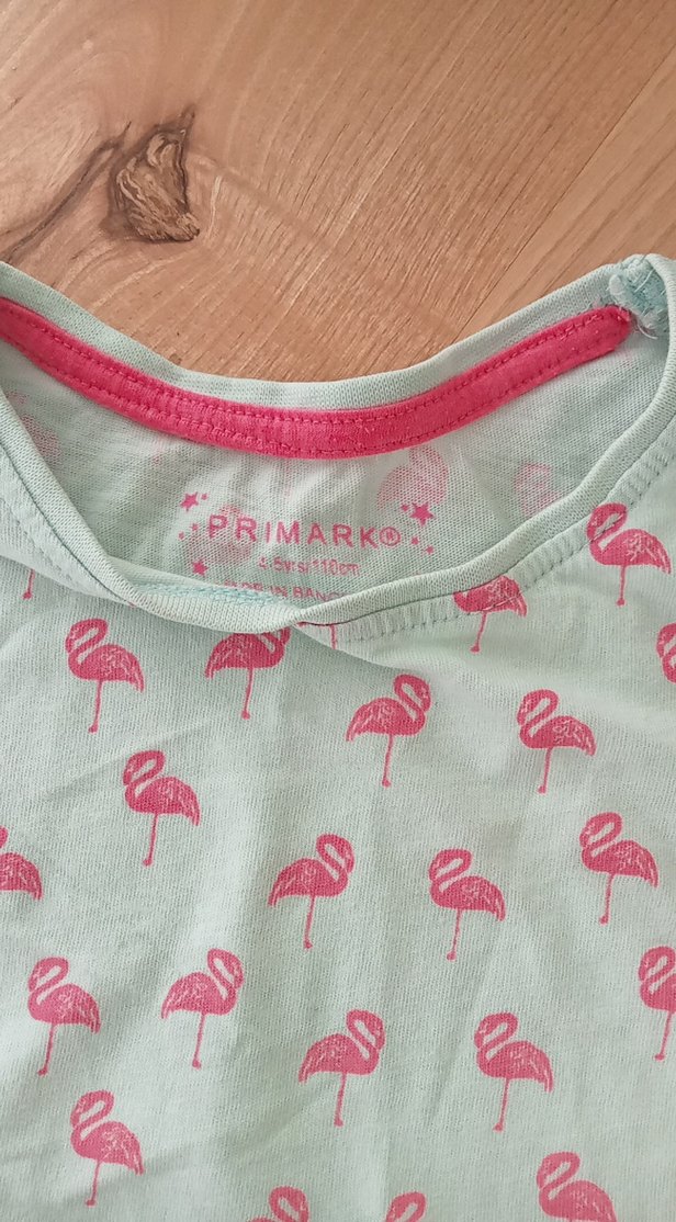 Kız Çocuk Pembe Flamingo Baskılı Tişört - Görsel 2