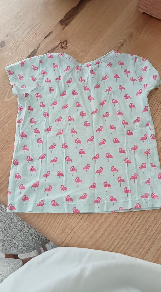 Kız Çocuk Pembe Flamingo Baskılı Tişört - Görsel 3