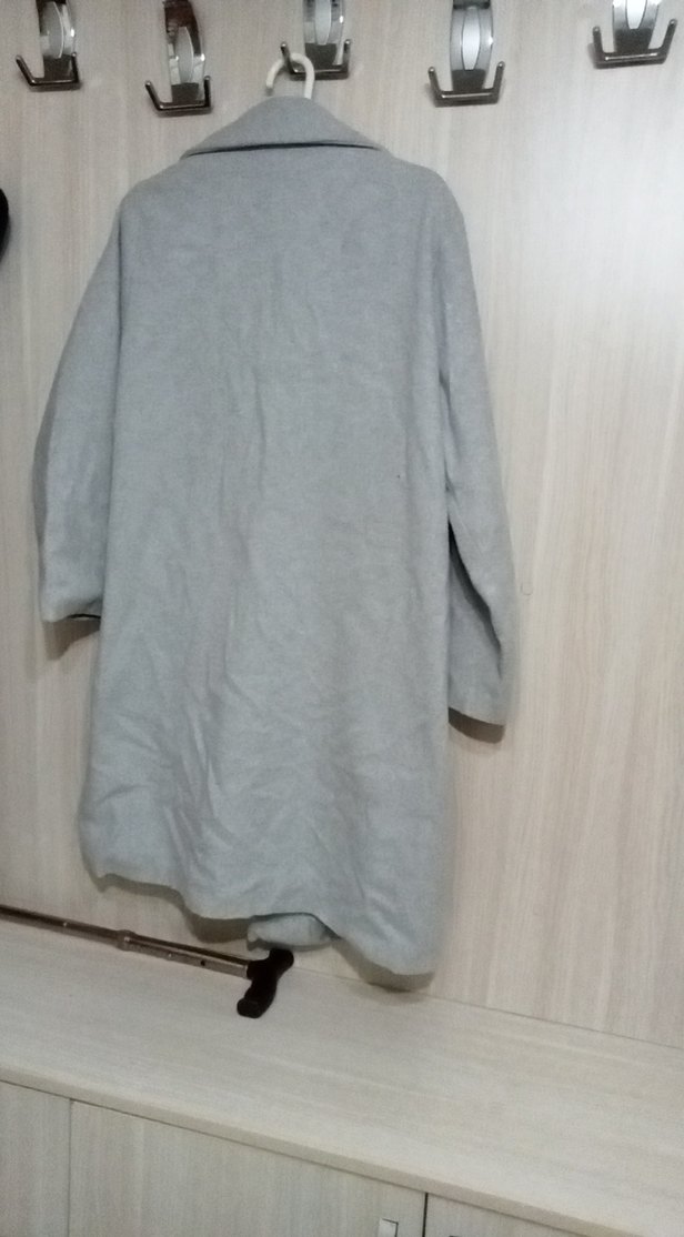 Gri Uzun Kadın Kaban - Görsel 5