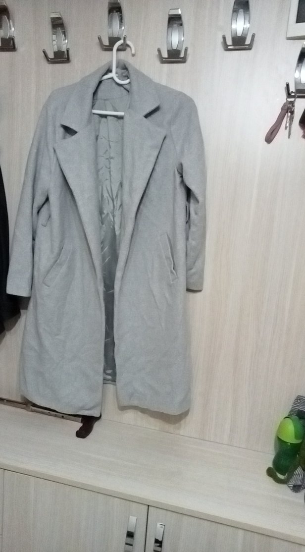 Gri Uzun Kadın Kaban - Görsel 3