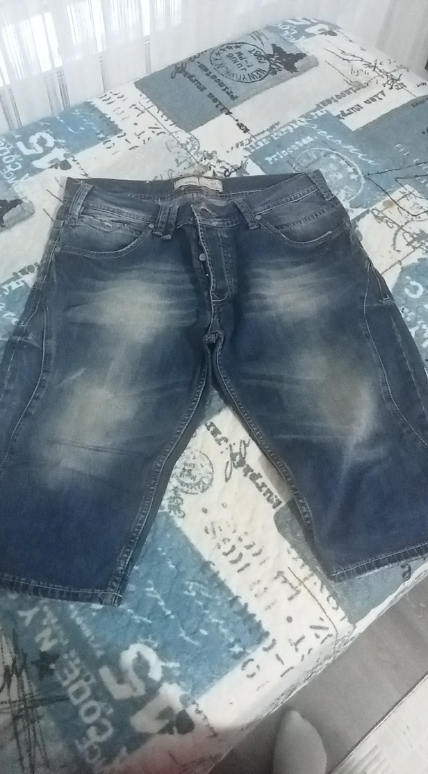 Erkek Mavi Denim Kısa Bol Kesim Jean - Görsel 2