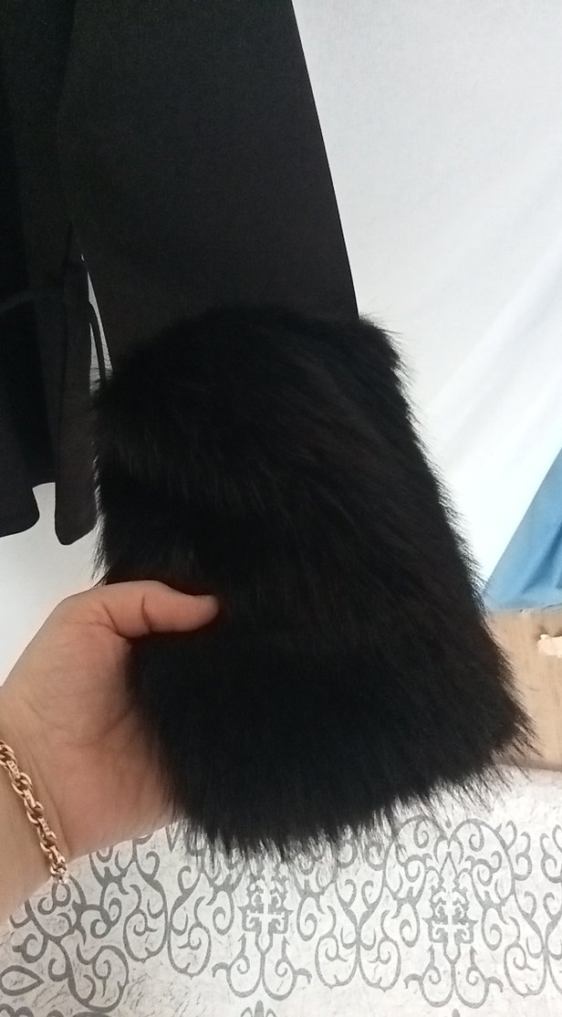 Kürk Detaylı Siyah Kadın Sweatshirt - Görsel 4