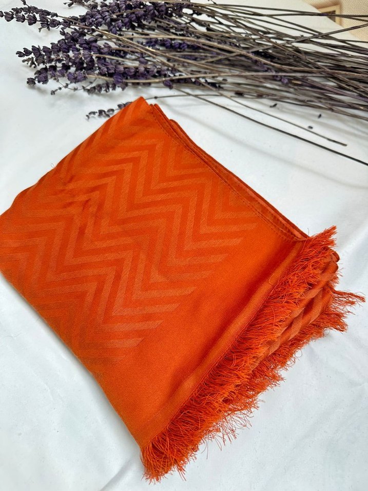 Pilili Yeşil Keten Kadın Şal - Görsel 2