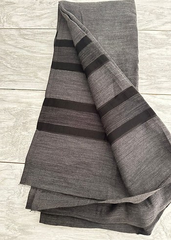 Gri Bohem Drapeli Kadın Şal - Görsel 4