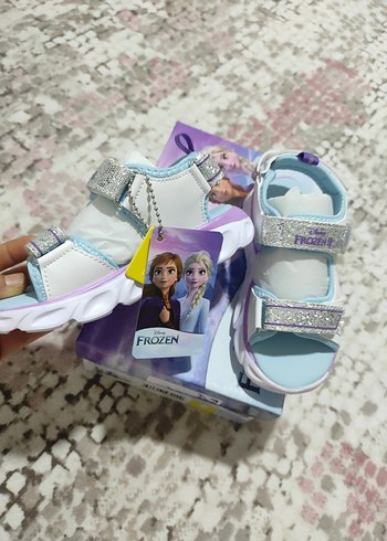 27 Beden beyaz Renk Kız Çocuk Beyaz Frozen Sandalet