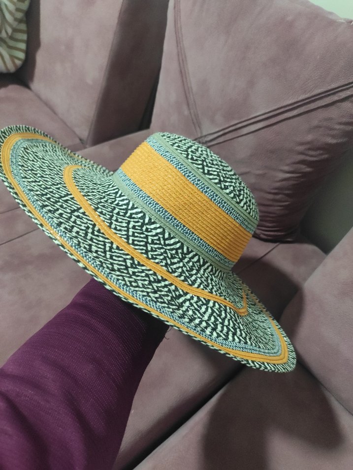 Örgü Detaylı Çok Renkli Bohem hazır Kadın Şapka - Görsel 5