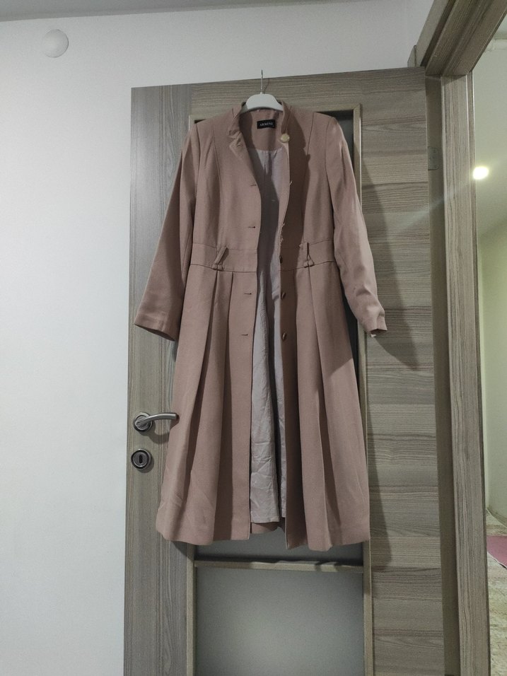 Armine pudra Kadın yarım pardösü - Görsel 4