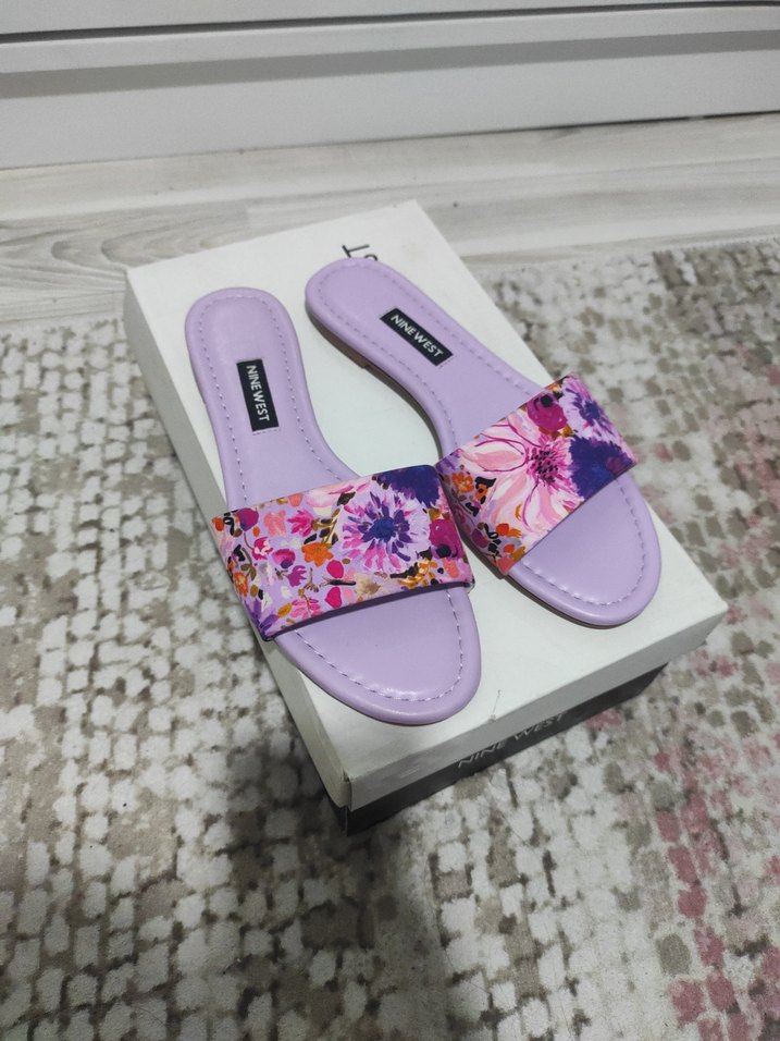 Mor Çiçek Desenli Kadın Terlik - Görsel 2