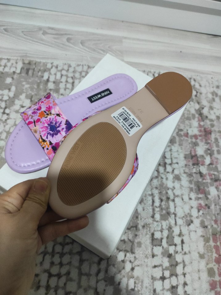 Mor Çiçek Desenli Kadın Terlik - Görsel 5