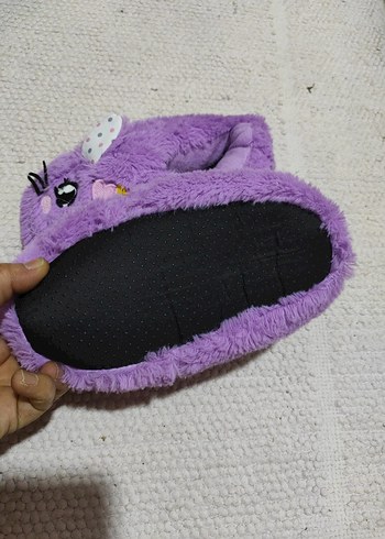 Mor Nakışlı Kız Çocuk Ev Terliği - Görsel 3