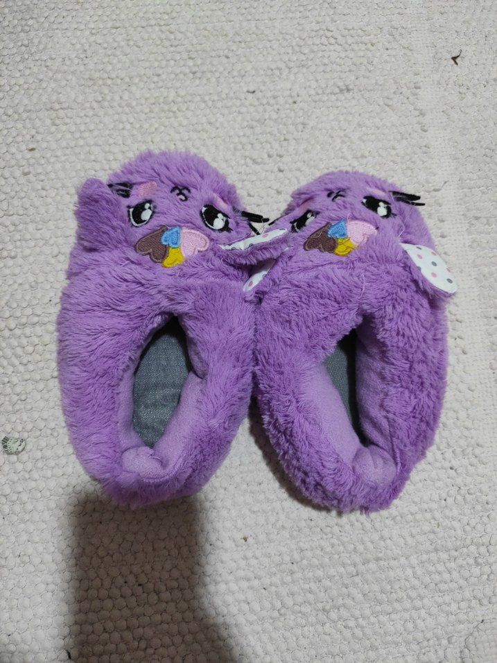 Mor Nakışlı Kız Çocuk Ev Terliği - Görsel 4