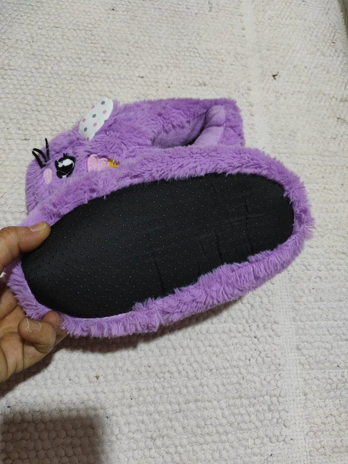 Mor Nakışlı Kız Çocuk Ev Terliği - Görsel 3