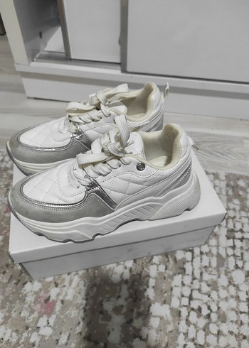 Nine West Beyaz Gri Platform Spor Ayakkabı - Görsel 4