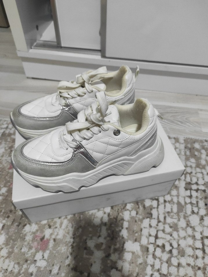 Nine West Beyaz Gri Platform Spor Ayakkabı - Görsel 4