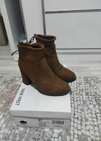 Kahverengi Süet Kadın Topuklu Bot - Görsel 8