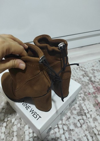 Kahverengi Süet Kadın Topuklu Bot - Görsel 7