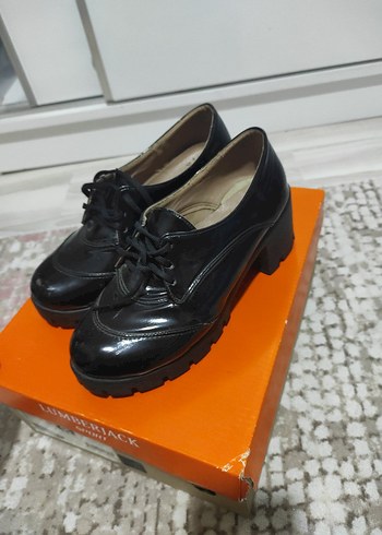 Kadın Siyah Rugan Topuklu Klasik Ayakkabı - Görsel 2