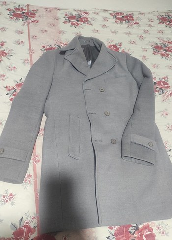 Gri Erkek Düğmeli Midi Kaban - Görsel 5