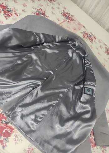 Gri Erkek Düğmeli Midi Kaban - Görsel 4