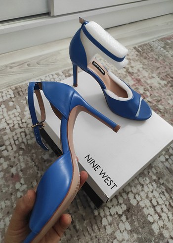 38 Beden Mavi Stiletto Topuklu Kadın Ayakkabı