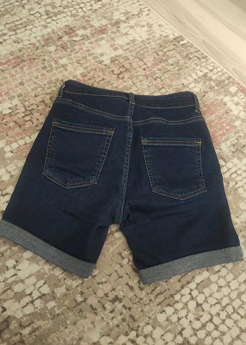 s Beden mavi Renk Kadın Koyu Mavi dar Kesim Mini Denim Şort