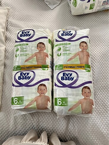 Evy baby 6 nunara (XL) 2 li bebek bezi. 2 adet