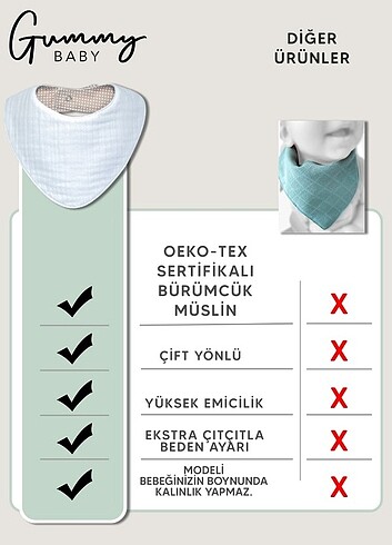 Müslin Mama Önlüğü Seti (4adet) - Görsel 5