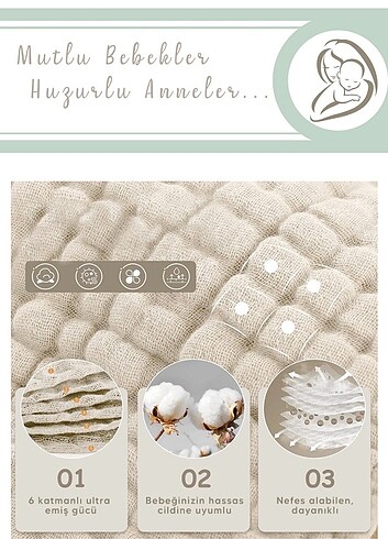 Müslin Mama Önlüğü Seti (4adet) - Görsel 7