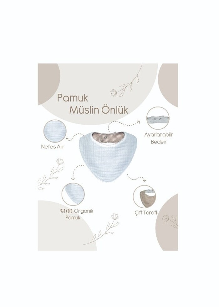 Müslin Mama Önlüğü Seti (4adet)  - Görsel 2