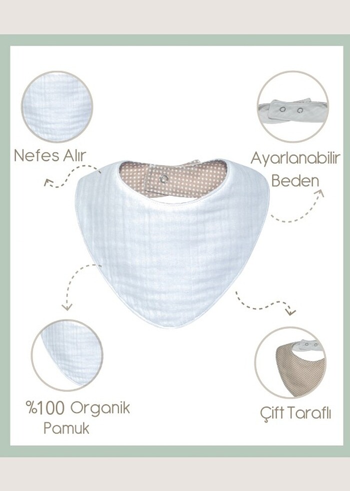 Müslin Mama Önlüğü Seti (4adet)  - Görsel 3