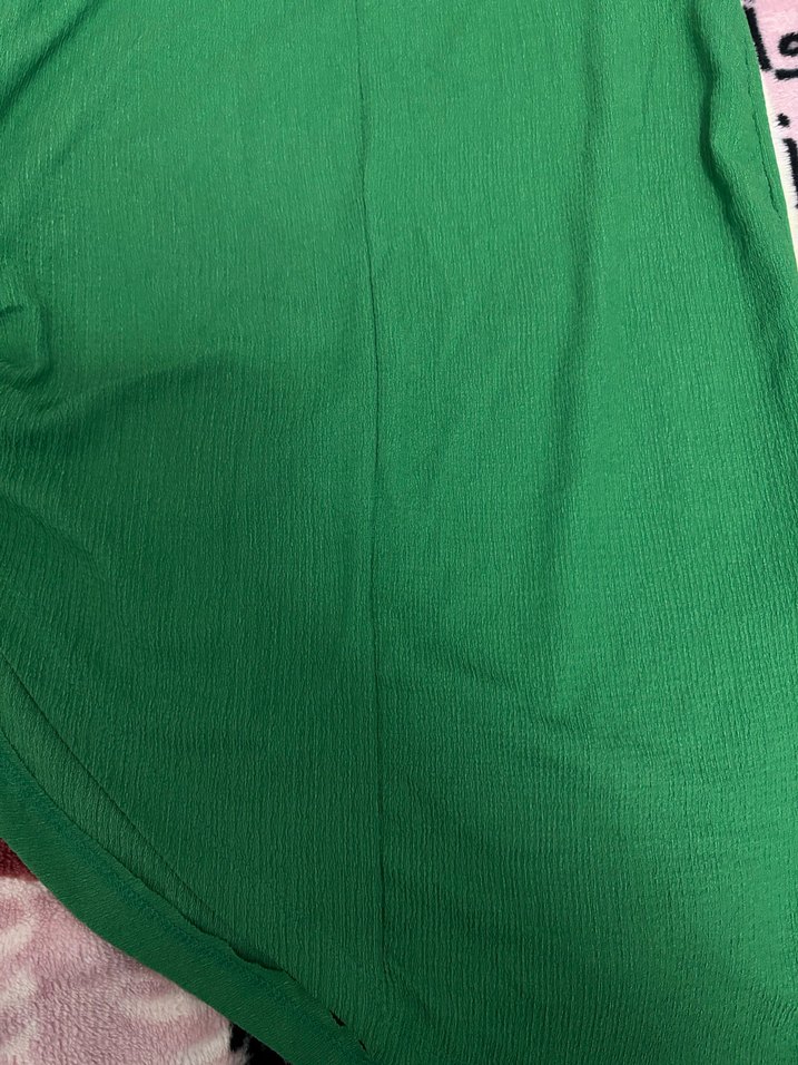 Yeşil büzgü detay midi  Kadın Etek - Görsel 5