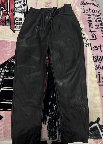 Kadın Siyah Deri pantolon - Görsel 2