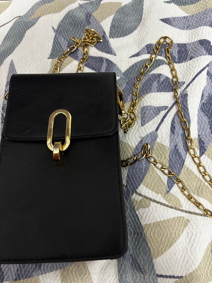 Zincir Detaylı Siyah Deri Kadın Çapraz Çanta - Görsel 4