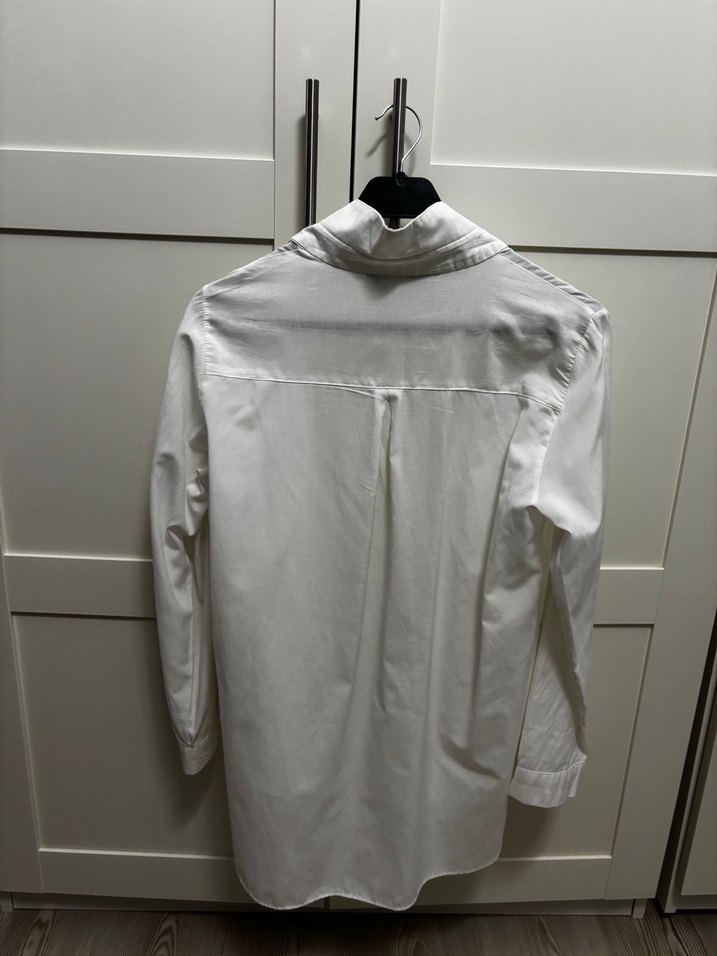 Pamuklu Baskılı Beyaz Uzun Kollu Gömlek - Görsel 3