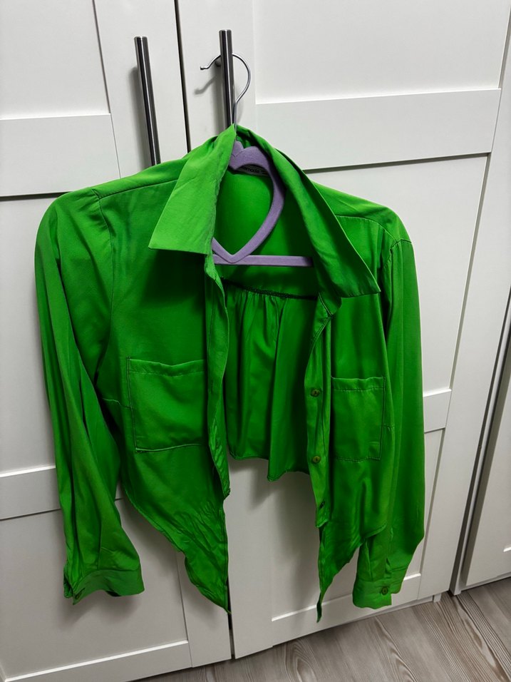 Yeşil Nakışlı Bohem Kadın Gömlek - Görsel 2