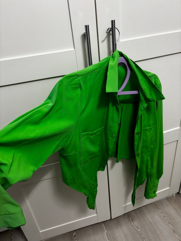 Yeşil Nakışlı Bohem Kadın Gömlek - Görsel 4