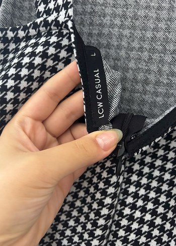 LC Waikiki Kadın Siyah Ekose Midi Elbise