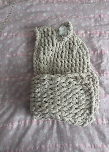 Ayıcık şapkalı atkı - Görsel 4