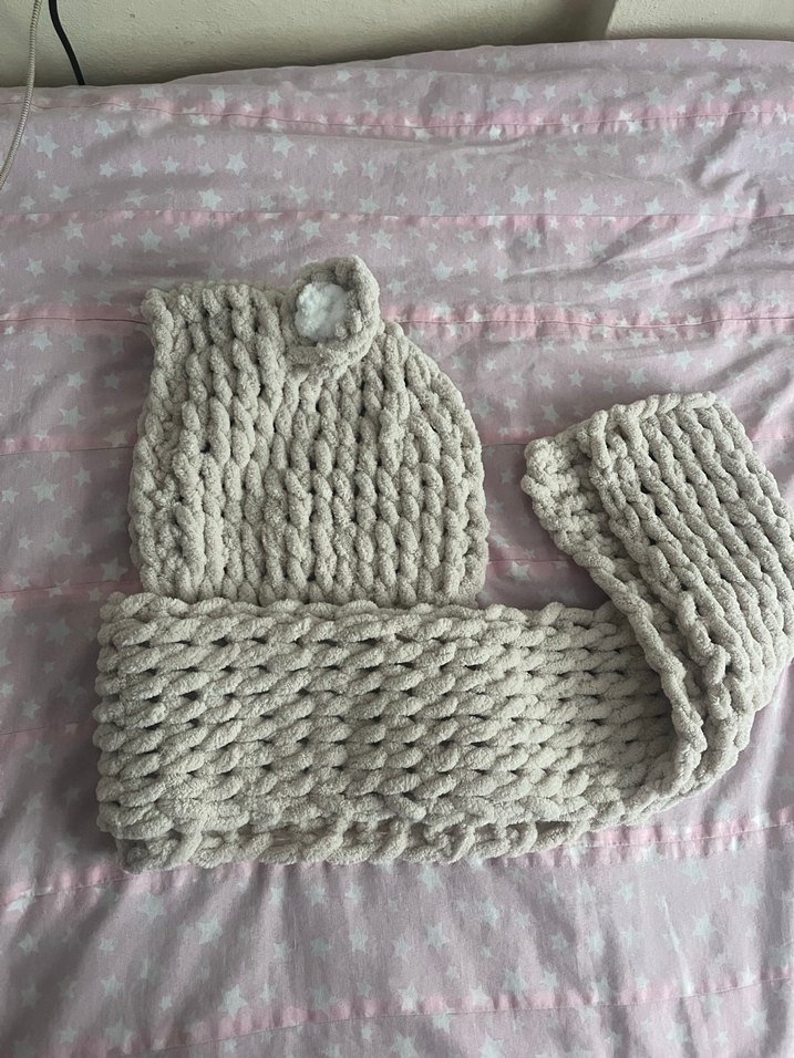 Ayıcıklı şapka ve atkı takım - Görsel 2