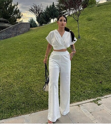 Beyaz bohem takım