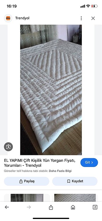 Çift kişilik yün yorgan