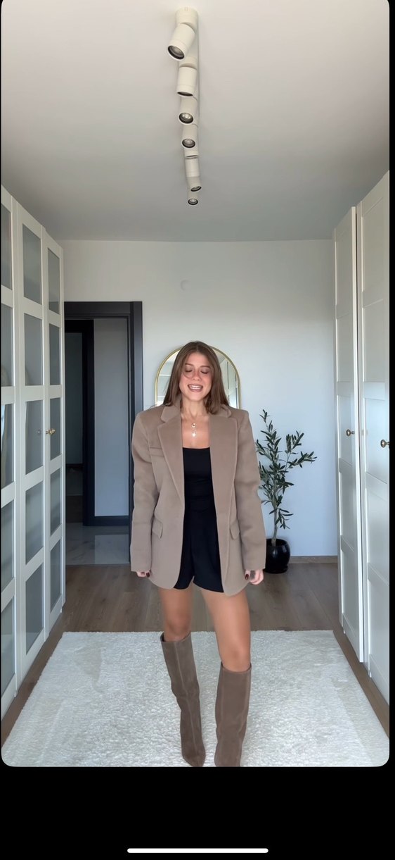 Trendyolmilla Bej Kemerli Blazer Ceket - Görsel 2