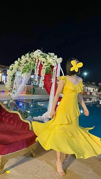 xs Beden LOVE MY BODY SARI ELBİSE XS