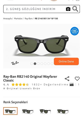 Parlak Siyah Ray-Ban Kadın Güneş Gözlüğü - Görsel 8