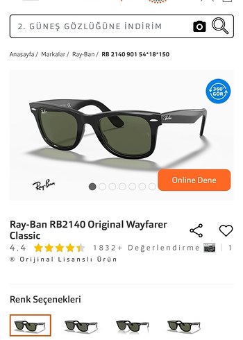 Parlak Siyah Ray-Ban Kadın Güneş Gözlüğü - Görsel 6