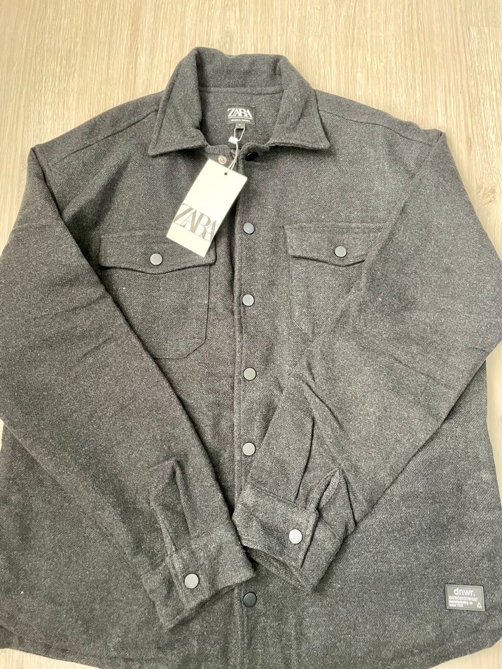 Zara Gri Düğmeli Erkek Yün Ceket - Görsel 3