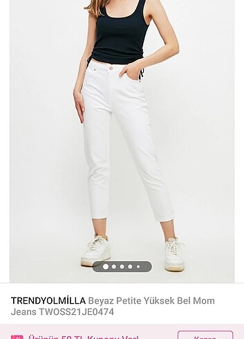 Sıfır etiketli trendyolmilla beyaz jean