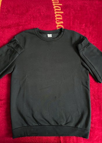 Siyah erkek Sweatshirt Bisiklet Yaka Rahat Kesim - Görsel 2