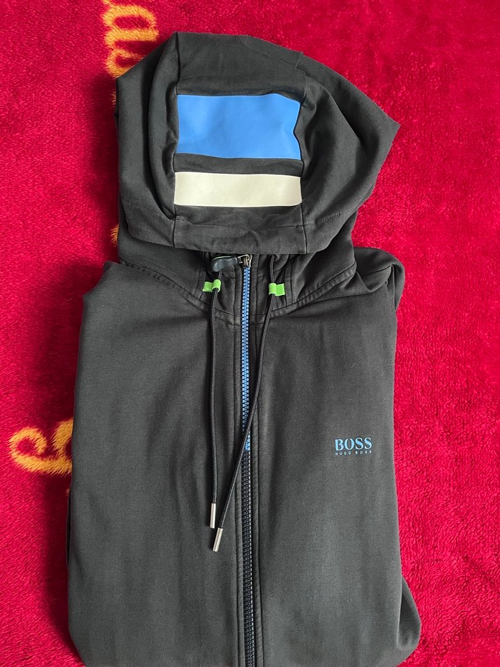 BOSS Siyah Kapüşonlu Fermuarlı Erkek Sweatshirt - Görsel 2